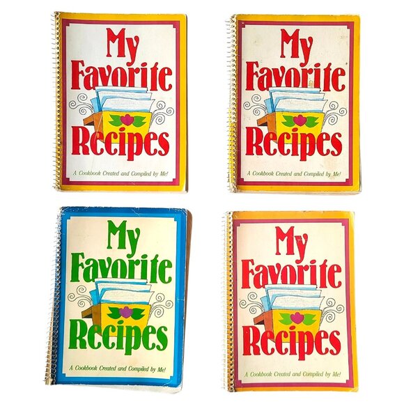 1981 My Favorite Recipes Cookbook Created Compiled Journal Handwritten Lot of 4 - Picture 1 of 11